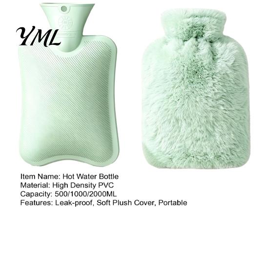 Explosion Proof Water Bag Hot Bottle with Plush Cover, 500/1000/2000ML Leak-proof Bag, Lightweight Cold Compress Pouch for Shoulder, Back, Hand, Legs,