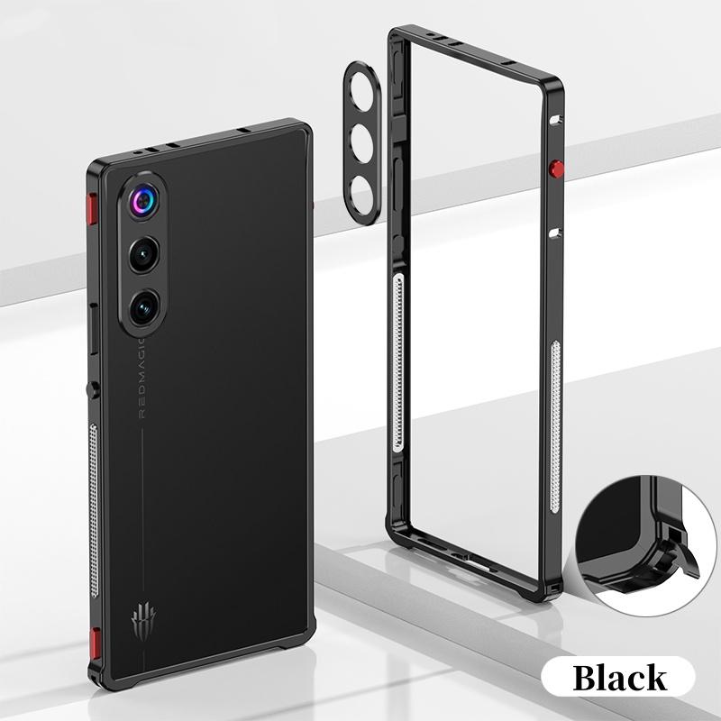 Роскошный металлический бампер для ZTE nubia RedMagic 10 Air 5G 6.8" Алюминиевая рама Защитная крышка + Металлическая защитная пленка для объектива