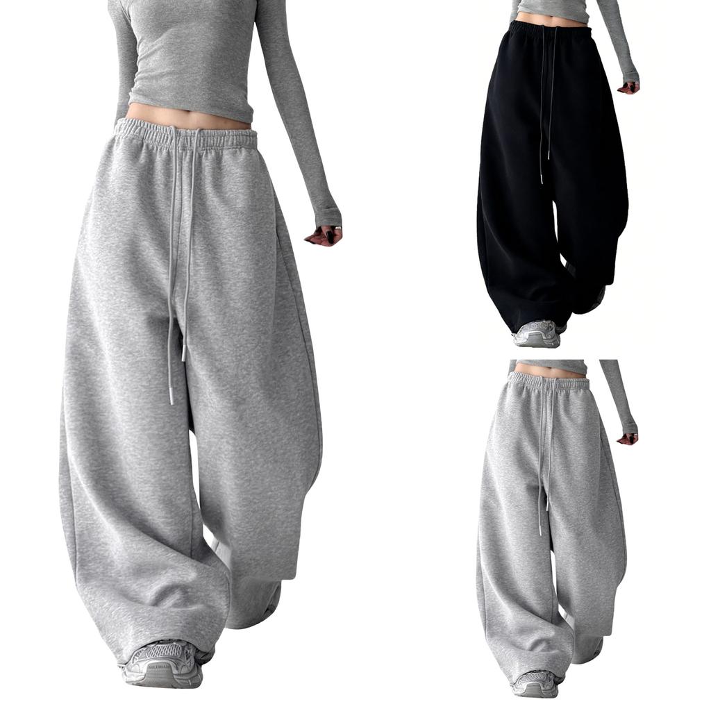 Женские спортивные штаны свободного кроя с широкими штанинами, высокой талией, корректирующие фигуру