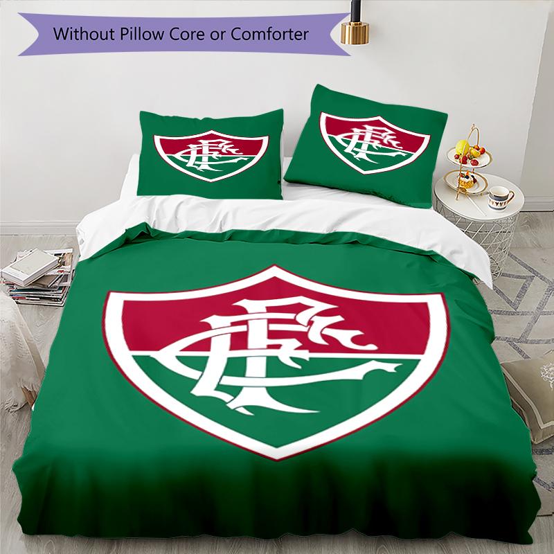 3pcs Fluminense FC Bedding Set Duvet Cover Closure Includes 1 Duvet Cover & 2 Pillowcases, Soft and Comfortable for All Seasons.
