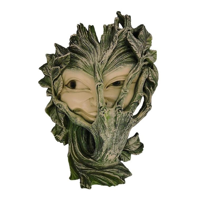 Women Face Tree Decor Resin Garden Peeker Sculpture Statue DIY Trees Hugger Wall Art Mystic Decoration Ornaments