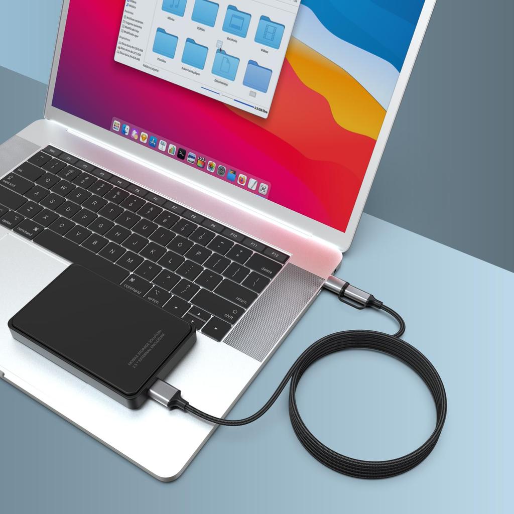 Кабель USB Micro B для скорости передачи 5 Гбит/с для внешнего жесткого диска и совместимый с и iPhone 16 для зарядки и передачи данных, прочная плетеная конструкция, кабель 3-в-1 3.0 USB-C/A,