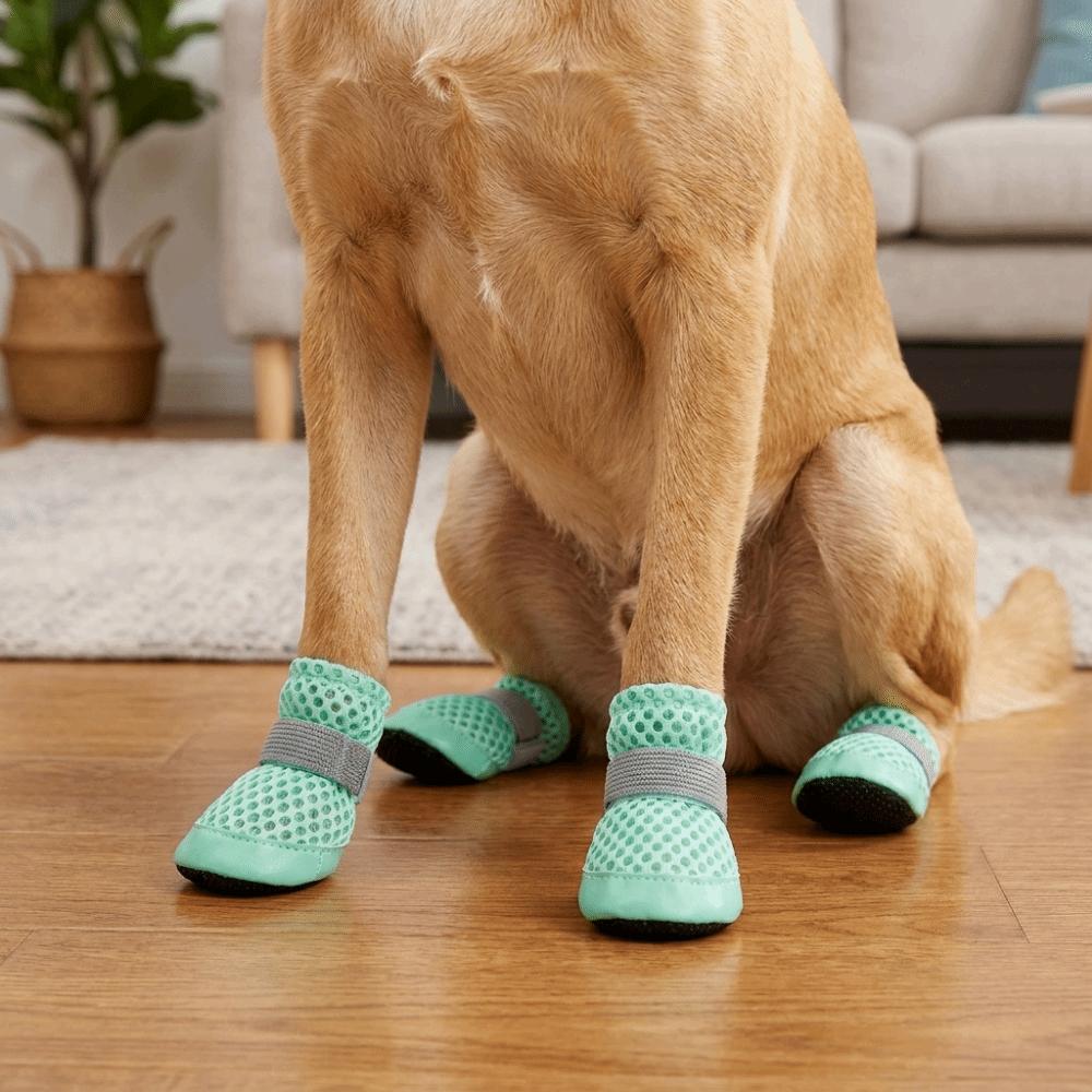 4PCS/SET Wear Resistant Dog Mesh Shoes Breathable Dog Net Shoes For Dogs Cats