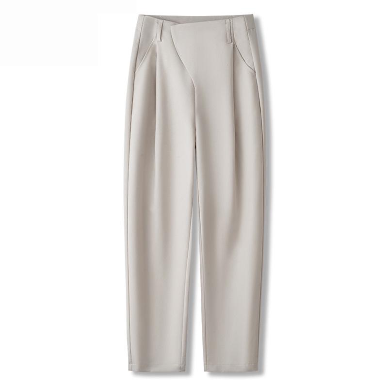 Летние женские брюки гарем с высокой талией и эффектом похудения - Новый модный темперамент, повседневный драпированный сигаретный стиль