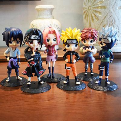 NARUTO 6 Фигурок 15 см Саске Киллер Би Тоби Гаара Какаши С Подставками для Персонажей С Эксклюзивной Базой Куклы