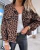 European & American Leopard Print Distressed Denim Jacket with Fringe - 2023 Trend