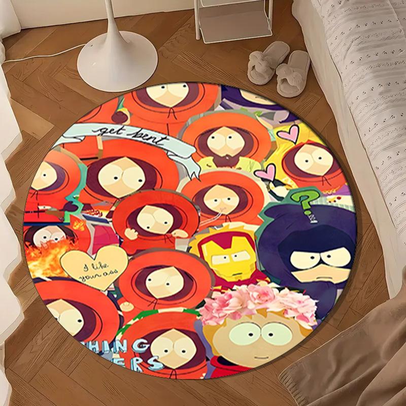 South Friends Adventure Round Rug for Livingroom,Bedroom, Palyroom, Chair Rug, Area rug, Circle Carpet, Large Size Fan Christmas gift