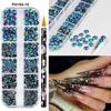 About 3000 Pcs Pearl+steel Balls Set Nail Charm White Half Round Pearl 1/1.2mm Steel Ball DIY Fairy Nail Art Jewelry Accessories
