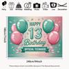 2D Pastel Gradient Backdrop for Girls' 13th Birthday, Modern & Trendy Parties