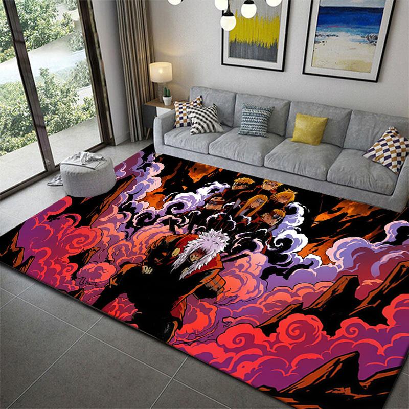 Naruto Ninja World Scene Rug Soft Washable Non-Slip Carpet for Home Decor