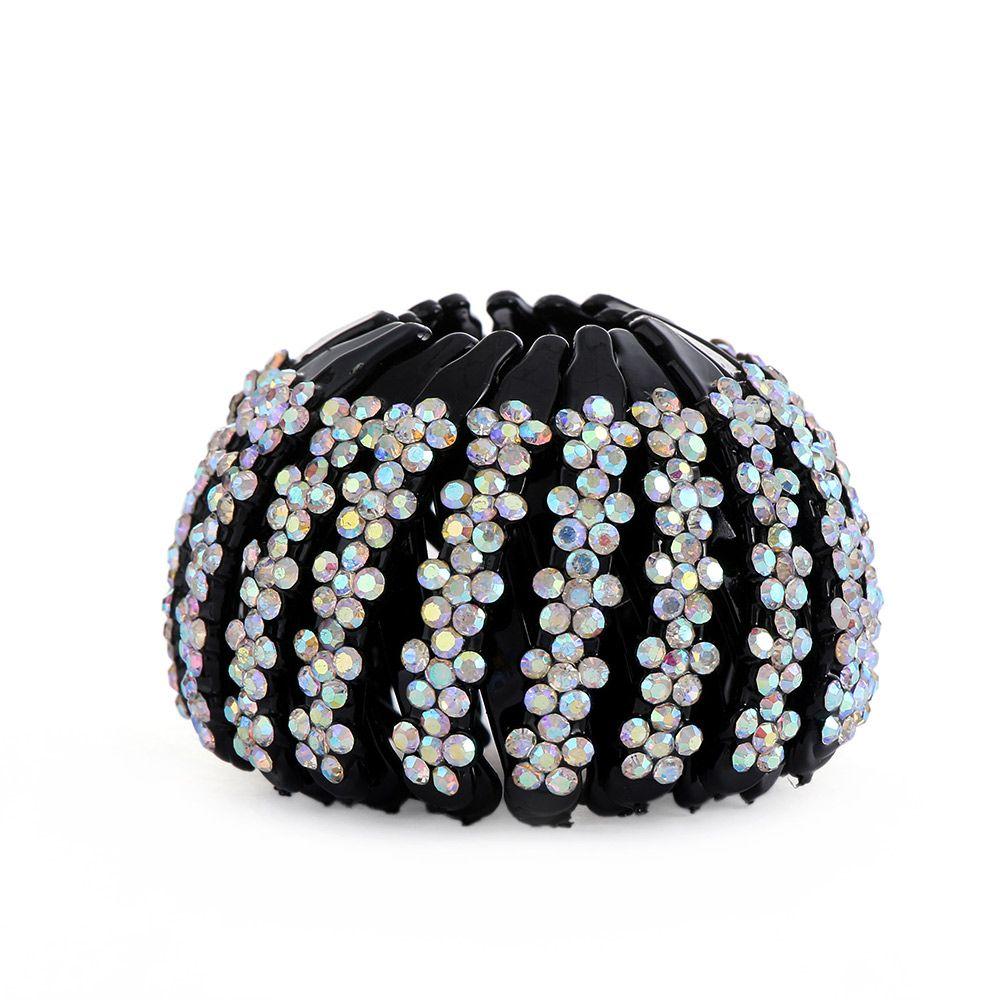 Curler Roller Rhinestone Ponytail Clamps Crystal Hair Bun Maker Bird Nest Hair Claw Hair Fold Wrap