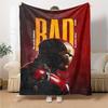 Iron Man Bad Core Flannel Blanket Super Soft Warm Cozy Blanket For Sofa Bed Office Travel Allseason Home Decor Gift
