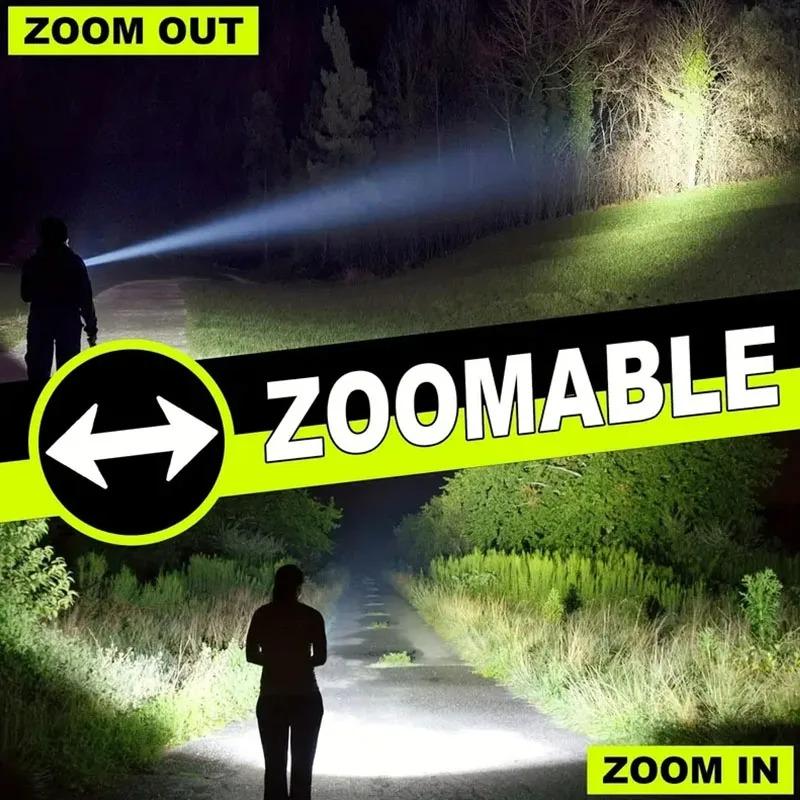 Светодиодный фонарик 5 режимов освещения COB Красный боковой свет с магнитом USB Перезаряжаемый фонарь Встроенный аккумулятор для походов