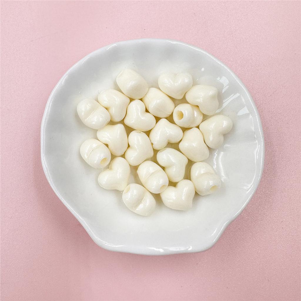 10*11.5mm 20PCS Bracelets Solid Color Fashion Heart Loose Beads for Jewelry Making DIY Necklace Accessories Acrylic Handmade Material Accessories