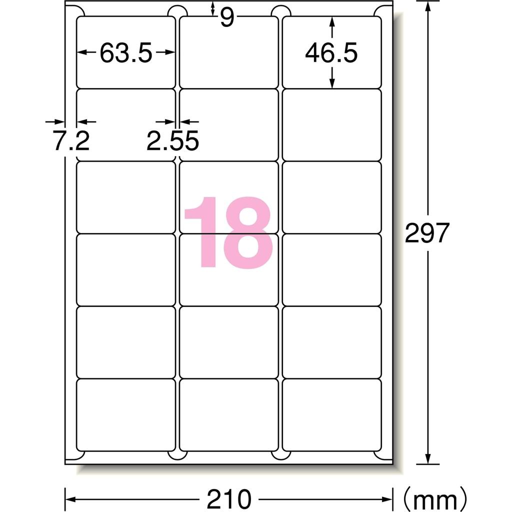 Label Sticker Inkjet A4 18 Sides 100 Sheets 28858 A-One