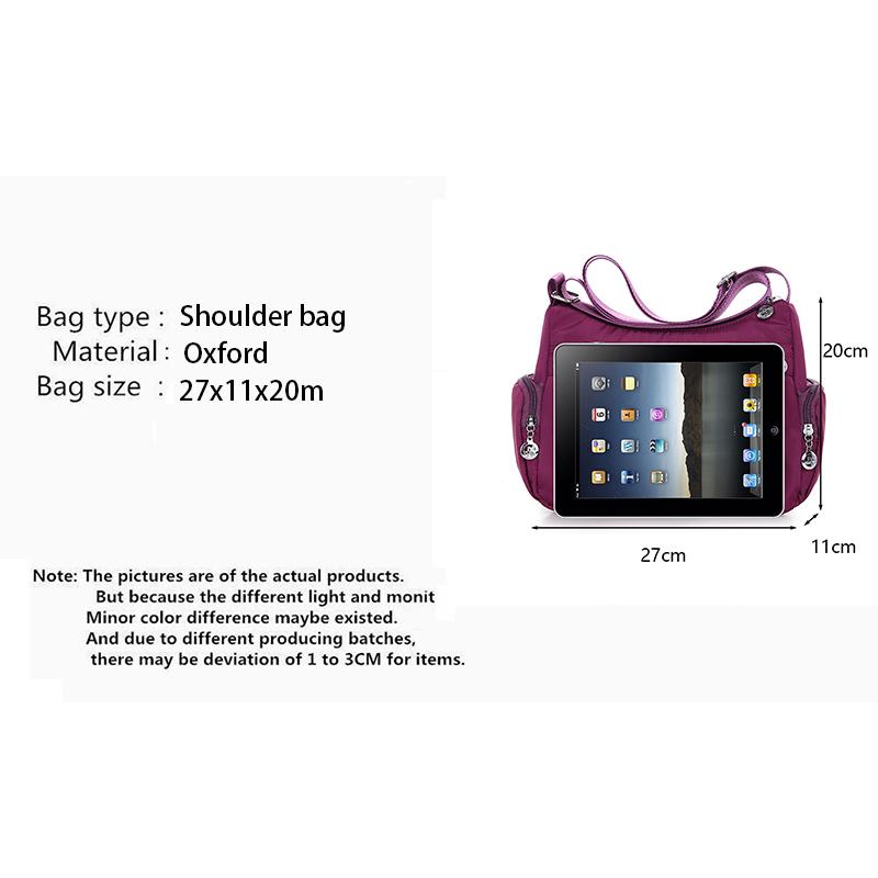 Women Shoulder Messenger Bag Waterproof Nylon Oxford Crossbody Bag Handbags Large Capacity Travel Bags Purse