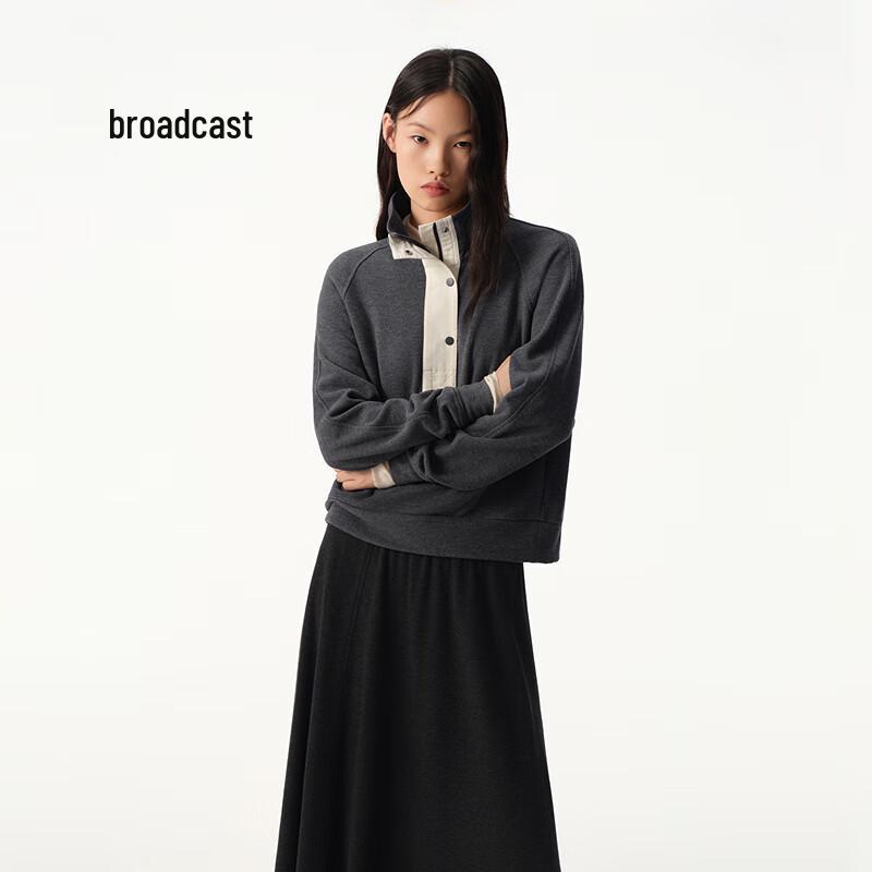 Broadcast Women's Stylish Turtleneck Loose Long-Sleeve Sweatshirt BDS4VD3016G20