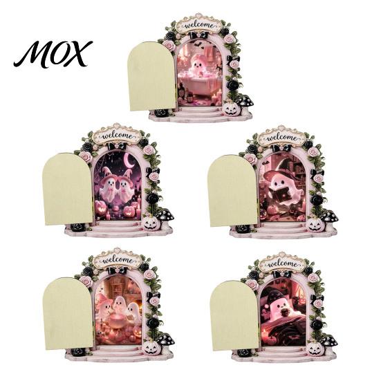 Halloween Party Table Centerpiece Cute Ghost/Mouse Door Ornaments, Miniature Decoration, Double Decorative Corner Sign Layer Arch Wall Decor