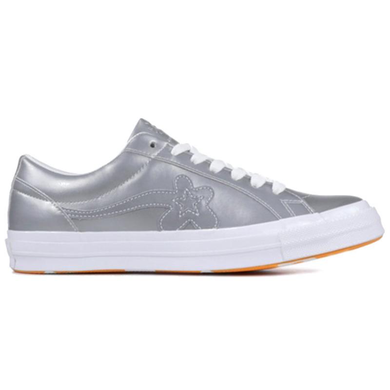 Golf Le Fleur x Converse One Star Ox Маленький цветок Коллаборационные 3M Светоотражающие Низкие кеды Унисекс Серебристый