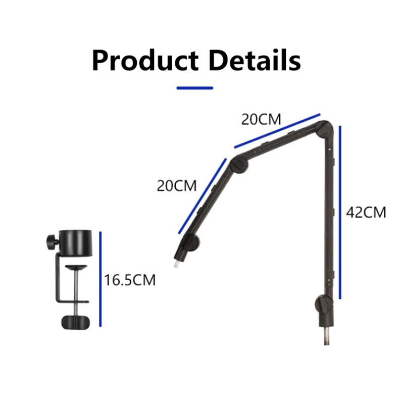 1 шт. Универсальная консольная алюминиевая микрофонная стойка для мобильной прямой трансляции, противоударная складная настольная микрофонная стойка для записи