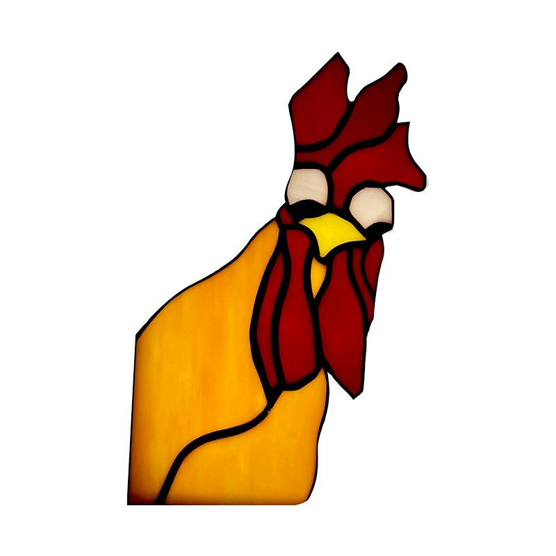 1шт оконный орнамент без перьев 2D домашний петух оконный угловой декор акриловый животное на открытом воздухе