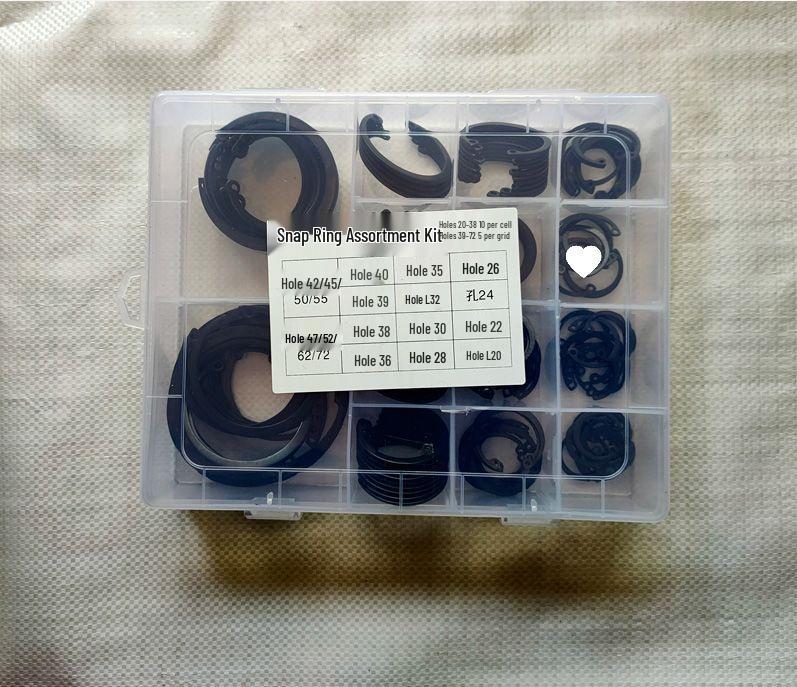 Snap Ring Assortment Kit: Shaft, Hole, Internal & External C-Clip Set