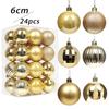 24pcs 6cm Pendant Christmas Balls Glitter DIY Electroplating Hanging Balls Plastic Elegant Christmas Tree Pendants Party Favors