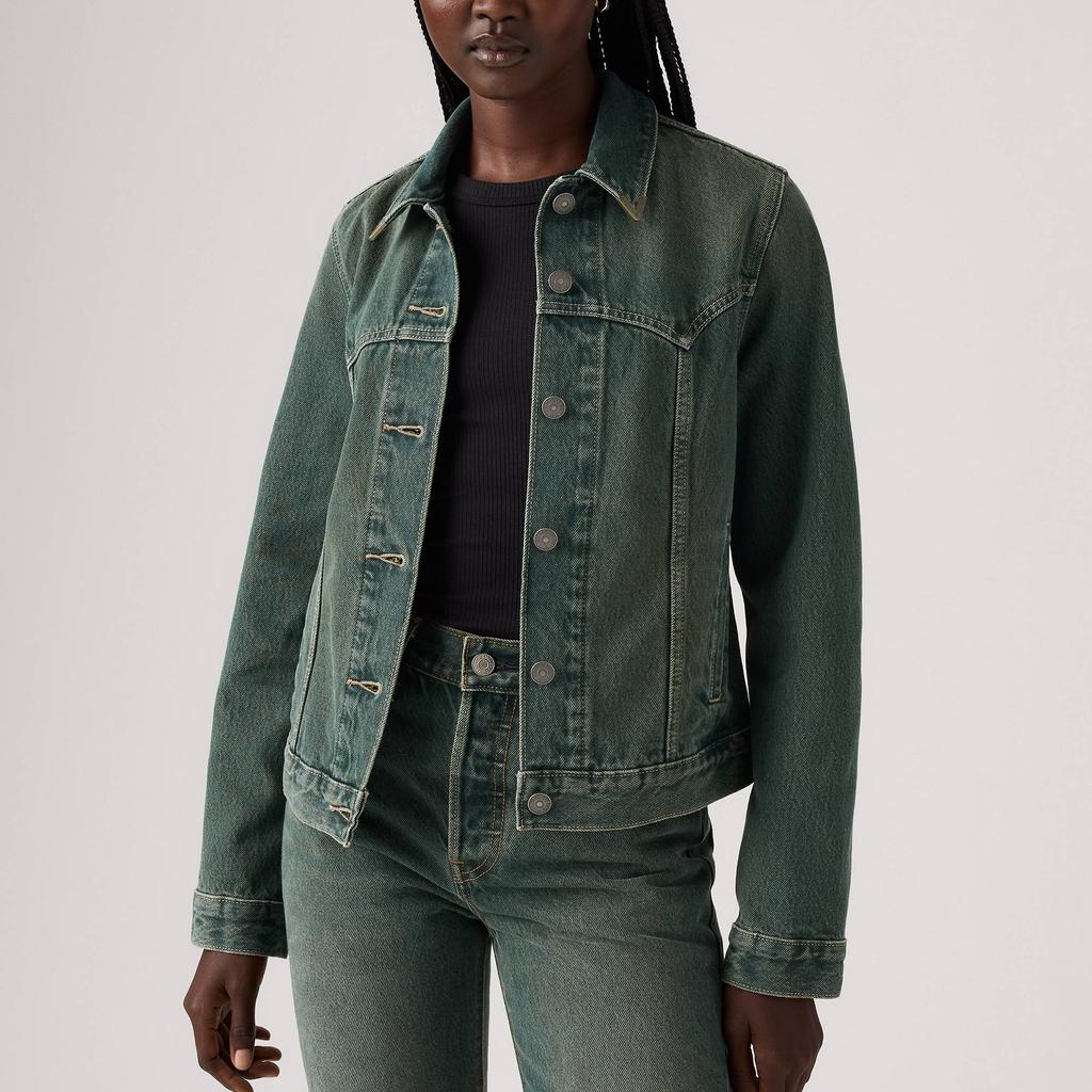 Levis Простая Универсальная Повседневная Удобная Джинсовая Куртка с Одной Пуговицей и Длинным Рукавом Женские куртки 004H4-0000