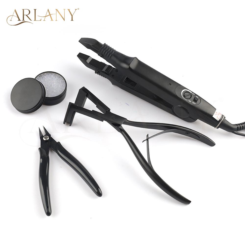 ARLANY Keratin Extensions Tool Kit Hair Connector Hair Sealing Pliers Bonding Cutter Pliers 20g Italian Keratin Glue Beads