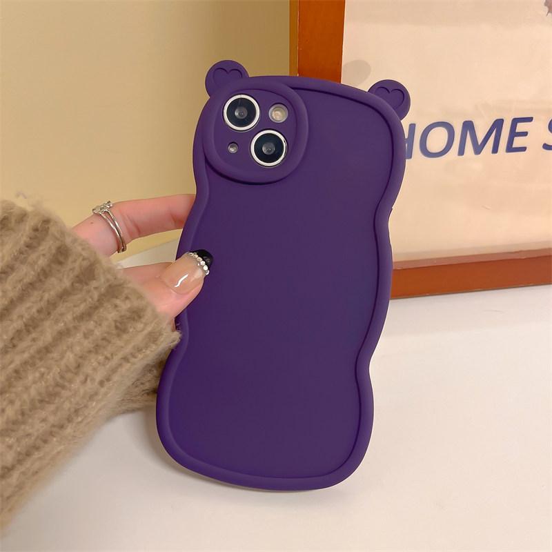 Твердый чехол с милыми медвежьими ушками для iPhone 14 13 12 11 Pro Max 14 Plus XS Max XR, противоударный защитный чехол