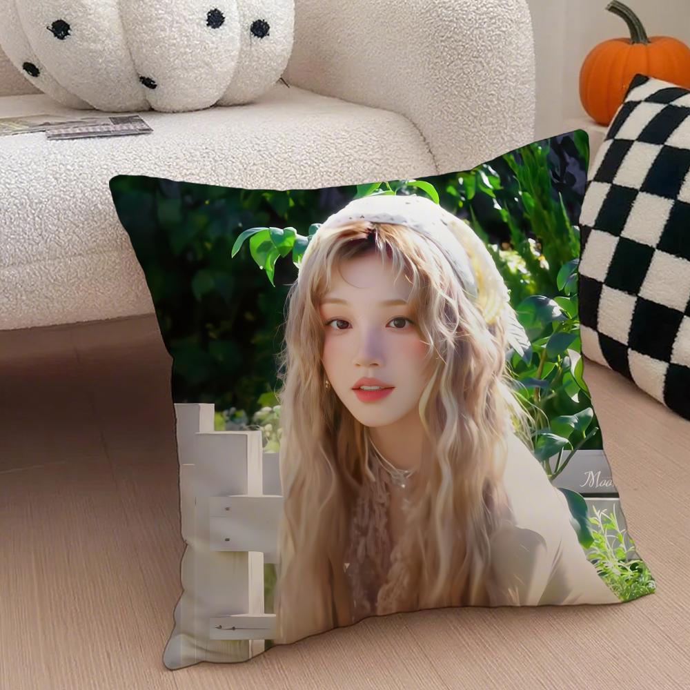 Quirky Korean Beautiful Singer SSong Yuqi Cushion Cover Throw Pillow Cover Hidden Button Durable Polyester Chair Cushion