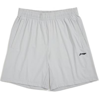 Мужские шорты Li Ning Fitness Series, однотонные, средней посадки, влагоотводящие, прямые, с короткими штанинами, темно-серые, AKYU353-7