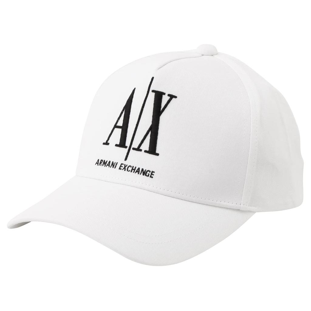 Armani Exchange A/X AX Logo Baseball Cap, Baseball Icon Hat, Men's, White, One Size Fits Most [Parallel Import]