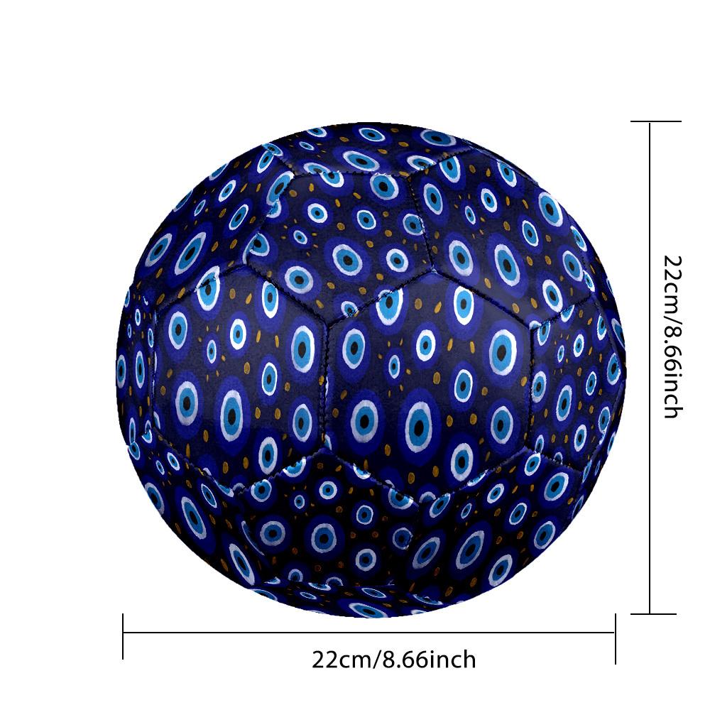 1pc Blue Evil Eye Size 5 Soccer Ball Professional Match Training Football Indoor &Outdoor Sports Ball Lightweight Durable c6581