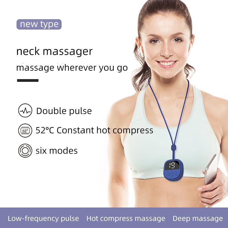 Neck Massage Pendant Portable Hanging Neck Massager with EMS Dual Pulse Device Health Care