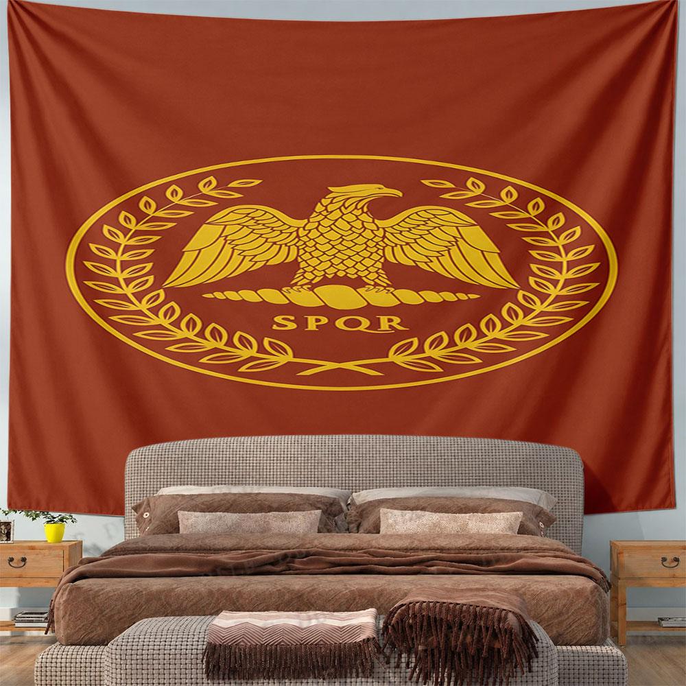 Roman Eagle Emblem with SPQR Design Pattern Wall Hanging Tapestry Decorative Tapestry Home Decor for Bedroom and Living Room