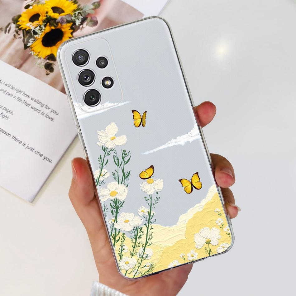 Стильный мягкий силиконовый чехол для Samsung Galaxy A33 A53 A73 5G Прозрачная задняя крышка из ТПУ для Samsung A73 A53 A33 A336B A53B A736B