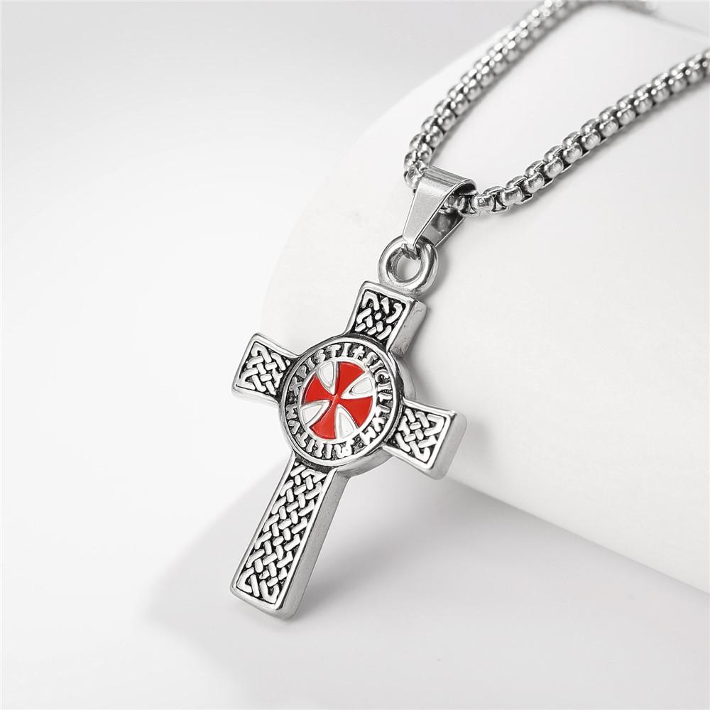 Vintage Catholic Cross Pendant Necklace Men Women Christian Believers Prayer Amulet Jewelry