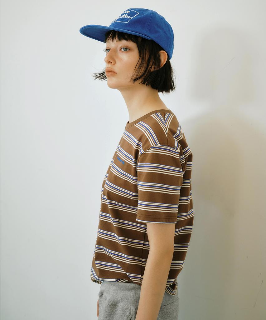 GREENBUTTER Cotton Stripe Tee (Brown)