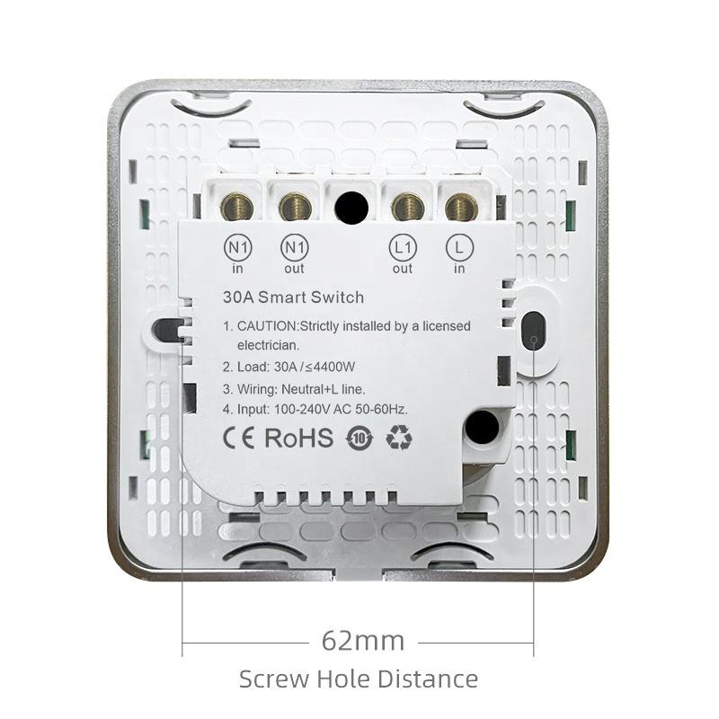 Tuya Wifi 30A 4400W High Power Air Conditioner Smart Touch Switch 100-240 Voltage Works With Tuya Water Heater Boiler Switch
