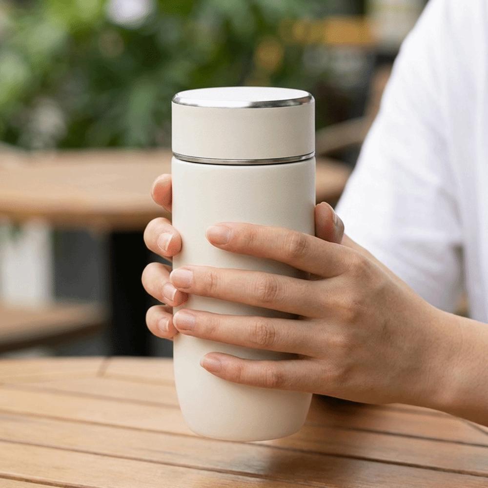350ml Stainless Steel Insulated Cup with Tea Filter Coffee Vacuum Flasks Tea Brewing Cup Travel