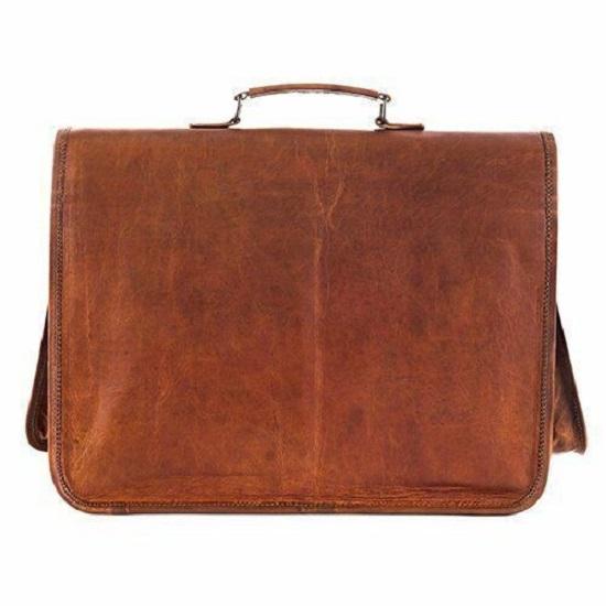 New Briefcase UNISEX Real Vintage Leather Messenger Laptop Bag