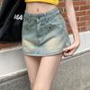 Summer Women Gothic Fashion Design 2000s Aesthetic American Vintage Mini Denim Skirt Harajuku Gyaru Y2k Hot Streetwear