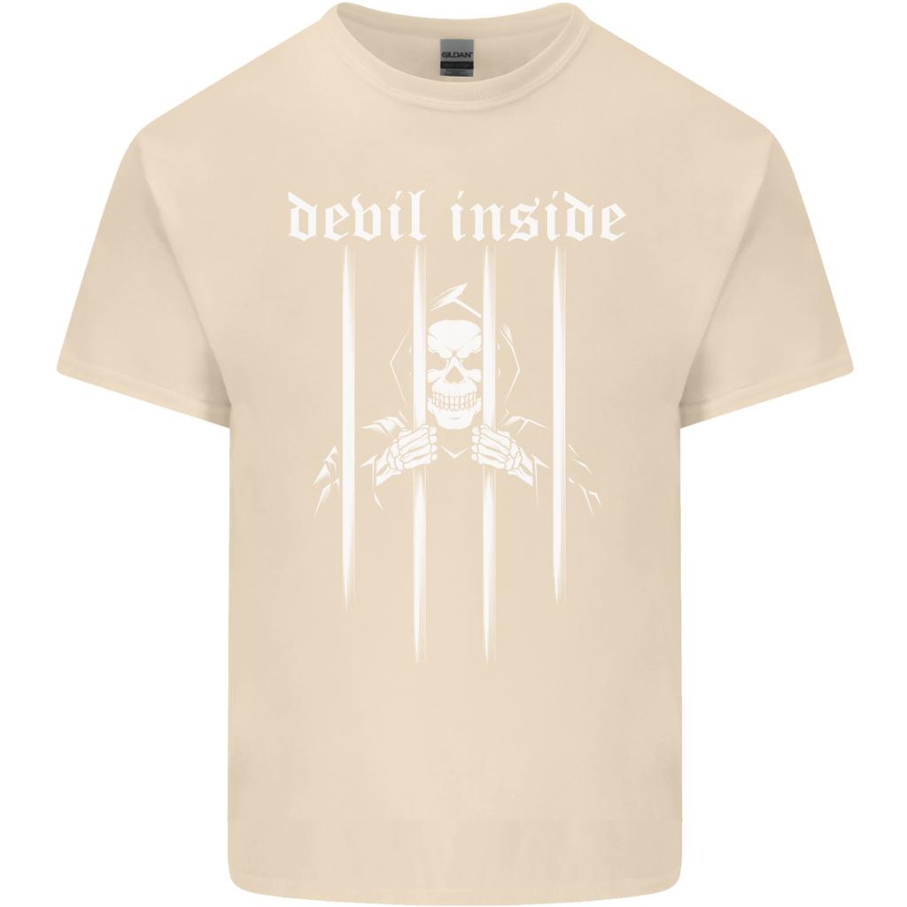 Devil Inside Grim Reaper Satan Skull Gothic Unisexs Light Cotton TShirt