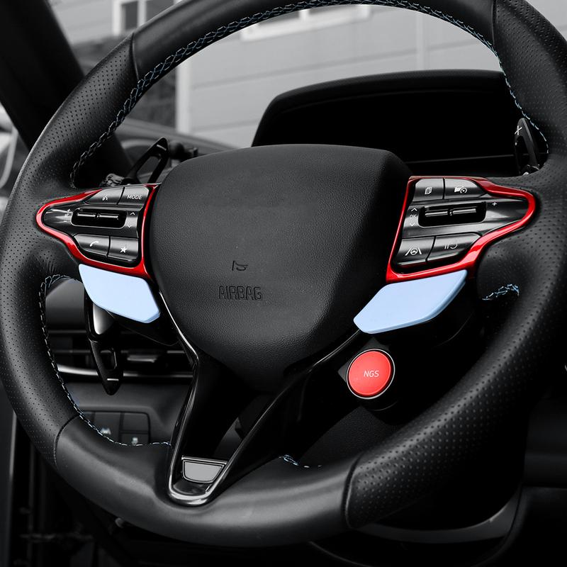 For Hyundai Veloster JS N 2019-2023 i30 N /CN7 N 2024 2025 Car Steering Wheel Button Frame Chin Decoration Cover Trim