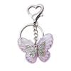 Elegant Butterfly Shaped Keychain Colorful Key Charm Transparent Butterfly Keyring Handbag Decoration for Women Girl