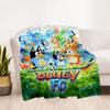 Bluey's Soccer Adventure Personalized Text Blanket Gift Personalized Blanket Ultra-Soft Versatile for Picnics Livingroom Home Decor Sofa