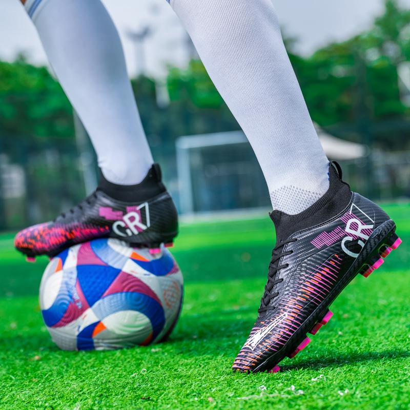 Новые футбольные бутсы с высоким шипом для подростков FG/AG мужские и женские взрослые тренировочные бутсы для соревнований на траве