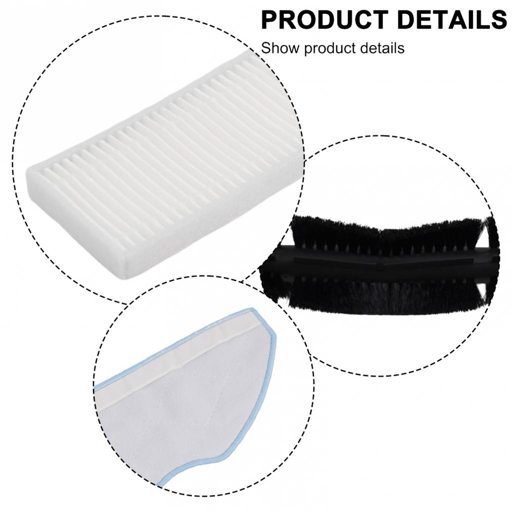 Комплект фильтров для основной щетки Комплект салфеток для швабры Комплект боковых щеток Простая установка