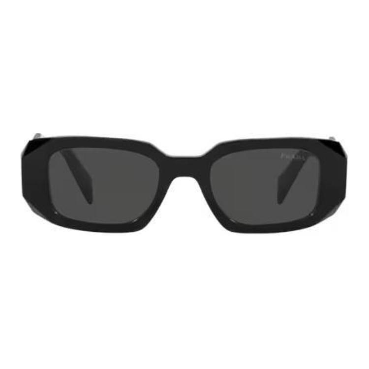 Prada Logo Plastic Square Sunglasses Unisex sunglasses Black PR17WSF1AB5S0